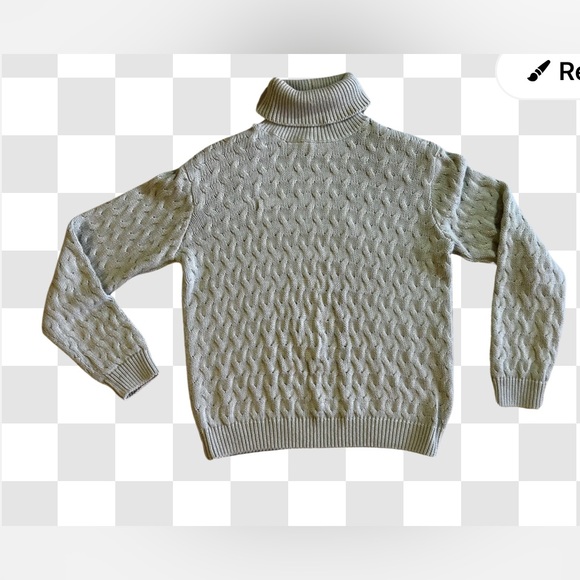 Jeanne Pierre Yellow Cotton Knit Turtleneck Sweater Size Small - Picture 3 of 16